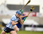 20 March 2022; Paul Crummey of Dublin in action against Sean Downey of Laois during the Allianz Hurling League Division 1 Group B match between Laois and Dublin at MW Hire O'Moore Park in Portlaoise, Laois. Photo by Matt Browne/Sportsfile