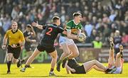 20 March 2022; Diarmuid O'Connor of Kerry is tackled by Greg McCabe of Armagh during the Allianz Football League Division 1 match between Armagh and Kerry at the Athletic Grounds in Armagh. Photo by Ramsey Cardy/Sportsfile