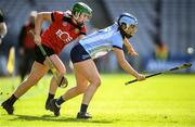 20 March 2022; Hannah Hegarty of Dublin in action against Deirbhile Savage of Down during the Littlewoods Ireland Camogie League Division 1 match between Dublin and Down at Croke Park in Dublin. Photo by Stephen McCarthy/Sportsfile
