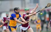 20 March 2022; Jack Browne of Clare in action against Cianan Fahy of Galway during the Allianz Hurling League Division 1 Group A match between Galway and Clare at Pearse Stadium in Galway. Photo by Ray Ryan/Sportsfile