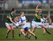 20 March 2022; Eimear Treanor of Monaghan in action against Lorraine Scanlon of Kerry during the Lidl Ladies Football National League Division 2 Semi-Final match between Kerry and Monaghan at Tuam Stadium in Tuam, Galway. Photo by David Fitzgerald/Sportsfile