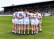 20 March 2022; Kildare players in a huddle before the Allianz Football League Division 1 match between Kildare and Monaghan at St Conleth's Park in Newbridge, Kildare. Photo by Piaras Ó Mídheach/Sportsfile