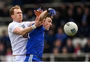 20 March 2022; Paul Cribbin of Kildare in action against Killian Lavelle of Monaghan during the Allianz Football League Division 1 match between Kildare and Monaghan at St Conleth's Park in Newbridge, Kildare. Photo by Piaras Ó Mídheach/Sportsfile