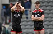 20 March 2022; Down players Conor Poland, left, and Ryan McEvoy after the Allianz Football League Division 2 match between Cork and Down at Páirc Uí Chaoimh in Cork. Photo by Brendan Moran/Sportsfile