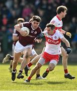 20 March 2022; Séan Kelly of Galway in action against Ethan Doherty of Derry during the Allianz Football League Division 2 match between Derry and Galway at Derry GAA Centre of Excellence in Owenbeg, Derry. Photo by Oliver McVeigh/Sportsfile