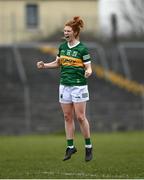 20 March 2022; Louise Ní Mhuircheartaigh of Kerry celebrates after scoring her side's first goal during the Lidl Ladies Football National League Division 2 Semi-Final match between Kerry and Monaghan at Tuam Stadium in Tuam, Galway. Photo by David Fitzgerald/Sportsfile