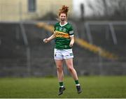 20 March 2022; Louise Ní Mhuircheartaigh of Kerry celebrates after scoring her side's first goal during the Lidl Ladies Football National League Division 2 Semi-Final match between Kerry and Monaghan at Tuam Stadium in Tuam, Galway. Photo by David Fitzgerald/Sportsfile