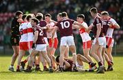20 March 2022; Players from both sides tussle in the second half of the Allianz Football League Division 2 match between Derry and Galway at Derry GAA Centre of Excellence in Owenbeg, Derry. Photo by Oliver McVeigh/Sportsfile