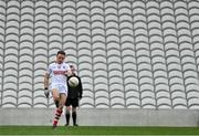 20 March 2022; Stephen Sherlock of Cork kicks a free in front of an empty stand during the Allianz Football League Division 2 match between Cork and Down at Páirc Uí Chaoimh in Cork. Photo by Brendan Moran/Sportsfile