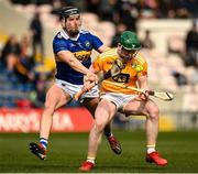 20 March 2022; Conal Cunning of Antrim in action against Dan McCormack of Tipperary during the Allianz Hurling League Division 1 Group B match between Tipperary and Antrim at Semple Stadium in Thurles, Tipperary. Photo by Harry Murphy/Sportsfile