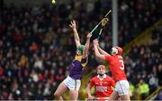 20 March 2022; Conor McDonald of Wexford in action against Daire O’Leary of Cork during the Allianz Hurling League Division 1 Group A match between Wexford and Cork at Chadwicks Wexford Park in Wexford. Photo by Daire Brennan/Sportsfile