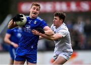 20 March 2022; Kieran Duffy of Monaghan in action against Jimmy Hyland of Kildare during the Allianz Football League Division 1 match between Kildare and Monaghan at St Conleth's Park in Newbridge, Kildare. Photo by Piaras Ó Mídheach/Sportsfile