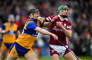 20 March 2022; Jack Grealish of Galway in action against Ian Galvin of Clare during the Allianz Hurling League Division 1 Group A match between Galway and Clare at Pearse Stadium in Galway. Photo by Ray Ryan/Sportsfile