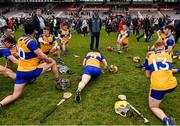 20 March 2022; Players from the Clare team warm down after the Allianz Hurling League Division 1 Group A match between Galway and Clare at Pearse Stadium in Galway. Photo by Ray Ryan/Sportsfile