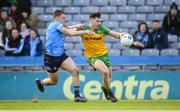 20 March 2022; Jamie Brennan of Donegal in action against Cian Murphy of Dublin during the Allianz Football League Division 1 match between Dublin and Donegal at Croke Park in Dublin. Photo by Stephen McCarthy/Sportsfile