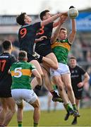 20 March 2022; Ben Crealey, 9, and Niall Grimley of Armagh in action against Jack Barry of Kerry during the Allianz Football League Division 1 match between Armagh and Kerry at the Athletic Grounds in Armagh. Photo by Ramsey Cardy/Sportsfile
