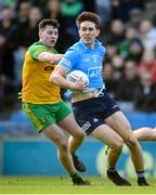 20 March 2022; Michael Fitzsimons of Dublin in action against Jamie Brennan of Donegal during the Allianz Football League Division 1 match between Dublin and Donegal at Croke Park in Dublin. Photo by Stephen McCarthy/Sportsfile