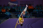 20 March 2022; Armand Duplantis of Sweden competing in the men's pole vault during day three of the World Indoor Athletics Championships at the Stark Arena in Belgrade, Serbia. Photo by Sam Barnes/Sportsfile