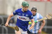 20 March 2022; Sean Downey of Laois in action against Alex Considine of Dublin during the Allianz Hurling League Division 1 Group B match between Laois and Dublin at MW Hire O'Moore Park in Portlaoise, Laois. Photo by Matt Browne/Sportsfile