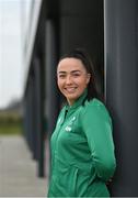 21 March 2022; Newly announced captain Nichola Fryday poses for a portrait during an Ireland Women's Rugby press conference at IRFU High Performance Centre at the Sport Ireland Campus in Dublin. Photo by Ramsey Cardy/Sportsfile