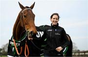 21 March 2022; Jockey Rachael Blackmore with winner of the Champion Hurdle Honeysuckle during the homecoming of Cheltenham Gold Cup winner A Plus Tard at Henry de Bromhead’s Training Yard in Knockeen, Waterford. Photo by Harry Murphy/Sportsfile