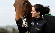 21 March 2022; Jockey Rachael Blackmore with Honeysuckle at the homecoming of Cheltenham Gold Cup winner A Plus Tard at Henry de Bromhead’s Training Yard in Knockeen, Waterford. Photo by Harry Murphy/Sportsfile