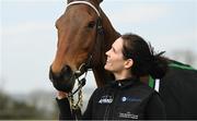 21 March 2022; Jockey Rachael Blackmore with winner of the Champion Hurdle Honeysuckle during the homecoming of Cheltenham Gold Cup winner A Plus Tard at Henry de Bromhead’s Training Yard in Knockeen, Waterford. Photo by Harry Murphy/Sportsfile