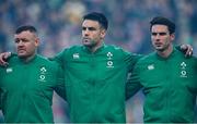 19 March 2022; Dave Kilcoyne, left, Conor Murray, centre, and Joey Carbery of Ireland before the Guinness Six Nations Rugby Championship match between Ireland and Scotland at Aviva Stadium in Dublin. Photo by Ramsey Cardy/Sportsfile