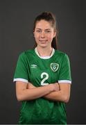 20 March 2022; Kate Thompson during a Republic of Ireland Women's Under 17's squad portrait session at CityWest Hotel in Dublin. Photo by Stephen McCarthy/Sportsfile