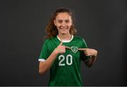 20 March 2022; Jodie Loughrey during a Republic of Ireland Women's Under 17's squad portrait session at CityWest Hotel in Dublin. Photo by Stephen McCarthy/Sportsfile