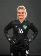 20 March 2022; Goalkeeper Claudia Keenan during a Republic of Ireland Women's Under 17's squad portrait session at CityWest Hotel in Dublin. Photo by Stephen McCarthy/Sportsfile