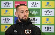 21 March 2022; Conor Hourihane during a Republic of Ireland press conference at the FAI Headquarters in Abbotstown, Dublin. Photo by Stephen McCarthy/Sportsfile