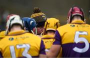 20 March 2022; Wexford manager Darragh Egan speaks to his players ahead of the Allianz Hurling League Division 1 Group A match between Wexford and Cork at Chadwicks Wexford Park in Wexford. Photo by Daire Brennan/Sportsfile