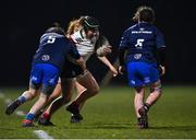 21 March 2022; Kara Mulcahy of Midlands is tackled by Laoise McAuley of Metro during the Bank of Ireland Leinster Rugby U18 Sarah Robinson Cup 4th round match between Midlands and Metro at Maynooth University in Maynooth, Kildare. Photo by Piaras Ó Mídheach/Sportsfile