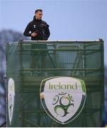 21 March 2022; Matthew Turnbull, FAI videographer, during a Republic of Ireland training session at the FAI National Training Centre in Abbotstown, Dublin. Photo by Stephen McCarthy/Sportsfile