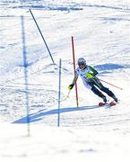 22 March 2022; Megan Ryan of Team Ireland competing in the Alpine Skiing Slalom event during day three of the 2022 European Youth Winter Olympic Festival in Vuokatti, Finland. Photo by Eóin Noonan/Sportsfile