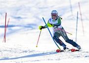 22 March 2022; Megan Ryan of Team Ireland competing in the Alpine Skiing Slalom event during day three of the 2022 European Youth Winter Olympic Festival in Vuokatti, Finland. Photo by Eóin Noonan/Sportsfile