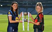 22 March 2022; In attendance at the Lidl All-Ireland Post-Primary Schools Finals captain's day are captains, Abby Curran of Our Lady’s Bower in Athlone, Westmeath, left, and Lydia Sutton of Sacred Heart Clonakilty, Cork ahead of their Lidl All-Ireland Post-Primary Schools Senior C Final. The 2022 finals will be contested at Senior and Junior levels, with three finals in each grade. The 2022 Lidl PPS Senior A Final between Moate CS, Westmeath, and St Mary's, Midleton, Cork, will be streamed live on Saturday, April 2, and will be available on the LGFA's Facebook Page: https://www.facebook.com/LadiesGaelicFootball/. Photo by Brendan Moran/Sportsfile