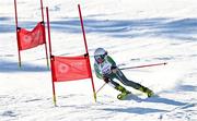 23 March 2022; Kailey Murphy of Team Ireland competing in the Girls Parallel Slalom event during day four of the 2022 European Youth Winter Olympic Festival in Vuokatti, Finland. Photo by Eóin Noonan/Sportsfile
