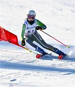 23 March 2022; Megan Ryan of Team Ireland competing in the Girls Parallel Slalom event during day four of the 2022 European Youth Winter Olympic Festival in Vuokatti, Finland. Photo by Eóin Noonan/Sportsfile