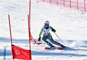 23 March 2022; Megan Ryan of Team Ireland competing in the Girls Parallel Slalom event during day four of the 2022 European Youth Winter Olympic Festival in Vuokatti, Finland. Photo by Eóin Noonan/Sportsfile