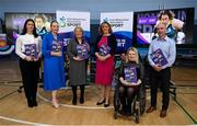 23 March 2022; In attendance at the IWA Sport launch Women in Sport Strategy are, from left, Shannon Pollock, Women in Sport Coordinator, Lisa Clancy, Rosemary Keogh, IWA CEO, Chairperson of the IWA-Sport Women in Sport committee, Dr Una May, CEO Sport Ireland, Deirdre Mongan, Chairperson of the IWA-Sport Women in Sport committee and Nicky Hamill, IWA Director of Sport, at the IWA Sports Centre in Dublin. Photo by Harry Murphy/Sportsfile