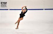 23 March 2022; Elizabeth Golding of Team Ireland competing in the Girls Short Program event during day four of the 2022 European Youth Winter Olympic Festival in Vuokatti, Finland. Photo by Eóin Noonan/Sportsfile