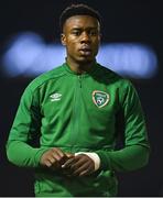 22 March 2022; Republic of Ireland U20's goalkeeper David Odumosu before the friendly match between Republic of Ireland U20's and Republic of Ireland Amateur Selection at Home Farm FC in Dublin. Photo by Harry Murphy/Sportsfile