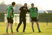 23 March 2022; Manager Jim Crawford with Conor Coventry during a Republic of Ireland U21's training session at FAI National Training Centre in Abbotstown, Dublin. Photo by Harry Murphy/Sportsfile