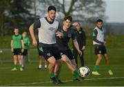 23 March 2022; Eiran Cashin and Colm Whelan during a Republic of Ireland U21's training session at FAI National Training Centre in Abbotstown, Dublin. Photo by Harry Murphy/Sportsfile