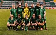 23 March 2022; The Republic of Ireland team before the UEFA EURO2022 Women's Under-17 Round 2 qualifying match between Republic of Ireland and Slovakia at Tallaght Stadium in Dublin. Photo by Piaras Ó Mídheach/Sportsfile
