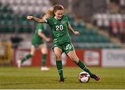 23 March 2022; Jodie Loughrey of Republic of Ireland takes a shot during the UEFA EURO2022 Women's Under-17 Round 2 qualifying match between Republic of Ireland and Slovakia at Tallaght Stadium in Dublin. Photo by Piaras Ó Mídheach/Sportsfile
