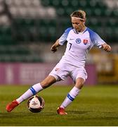 23 March 2022; Sára Straková of Slovakiaduring the UEFA EURO2022 Women's Under-17 Round 2 qualifying match between Republic of Ireland and Slovakia at Tallaght Stadium in Dublin. Photo by Piaras Ó Mídheach/Sportsfile