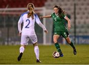 23 March 2022; Aoibhe Fleming of Republic of Ireland in action against Klára Cabúková of Slovakia during the UEFA EURO2022 Women's Under-17 Round 2 qualifying match between Republic of Ireland and Slovakia at Tallaght Stadium in Dublin. Photo by Piaras Ó Mídheach/Sportsfile